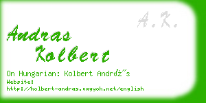 andras kolbert business card